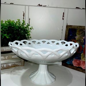 Vintage milk glass centerpiece